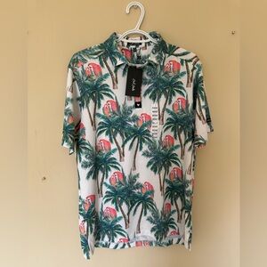 Bad Birdie Golf Men’s Polo - Size Medium Parrot Print Performance Fabric